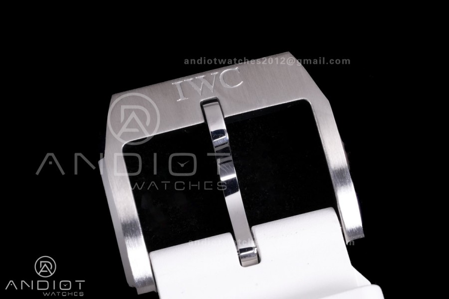 IWC Pilot 41 Top Gun Lake Tahoe Ceramic IW328104 M+F Best Edition on White Rubber Strap MIYOTA 9015