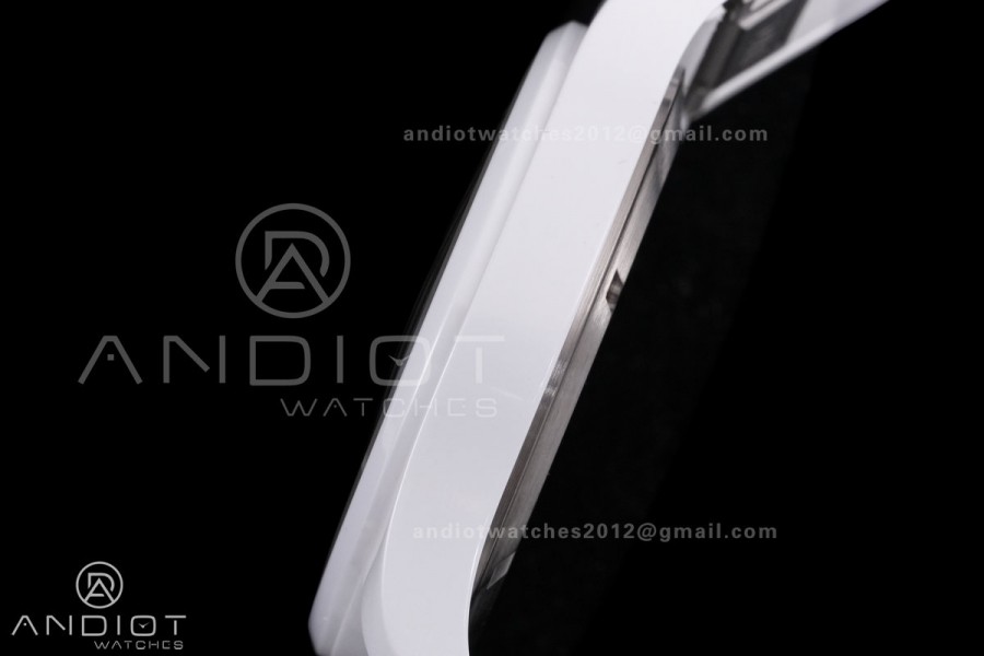 IWC Pilot 41 Top Gun Lake Tahoe Ceramic IW328104 M+F Best Edition on White Rubber Strap MIYOTA 9015