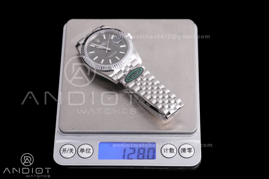 DateJust 41 126334 RCF 1:1 Best Edition 904L Steel Gray Stick Dial on Jubilee Bracelet RC3235