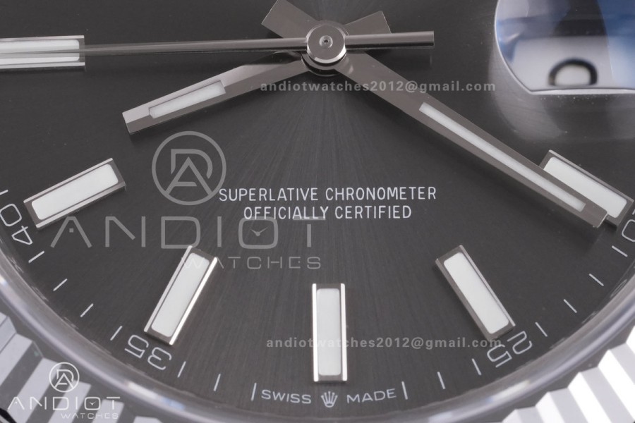 DateJust 41 126334 RCF 1:1 Best Edition 904L Steel Gray Stick Dial on Jubilee Bracelet RC3235