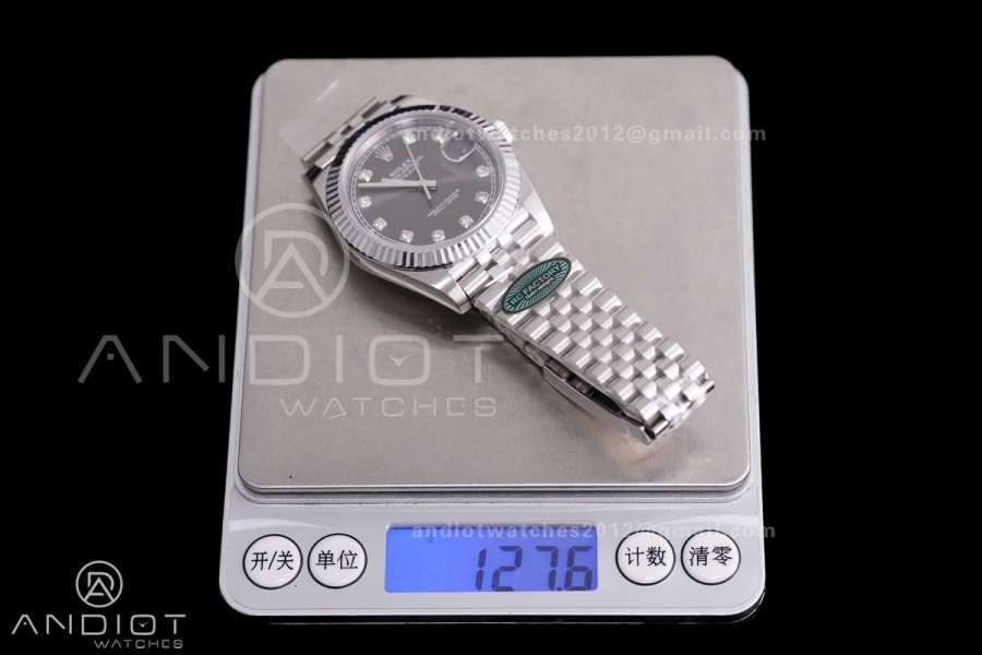 DateJust 41 126334 RCF 1:1 Best Edition 904L Steel Grey Diamonds Dial on Jubilee Bracelet RC3235