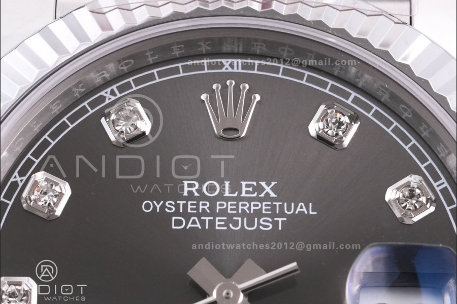 DateJust 41 126334 RCF 1:1 Best Edition 904L Steel Grey Diamonds Dial on Jubilee Bracelet RC3235