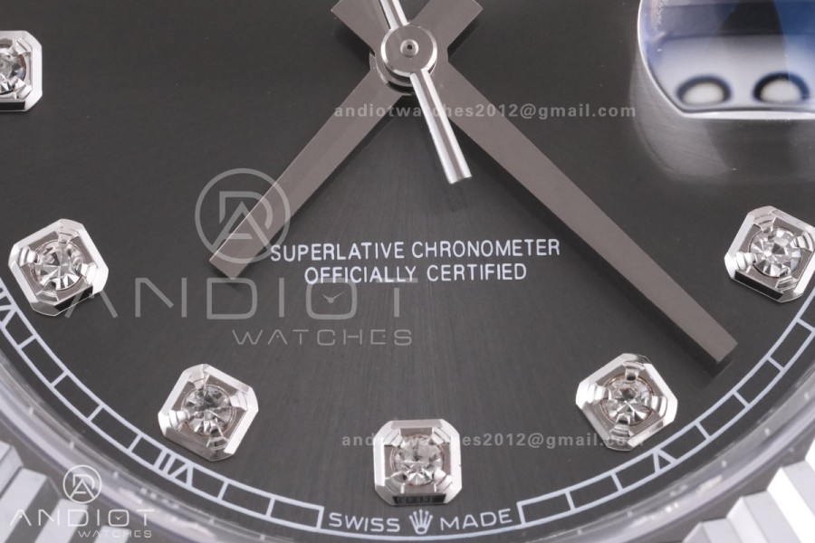 DateJust 41 126334 RCF 1:1 Best Edition 904L Steel Grey Diamonds Dial on Jubilee Bracelet RC3235