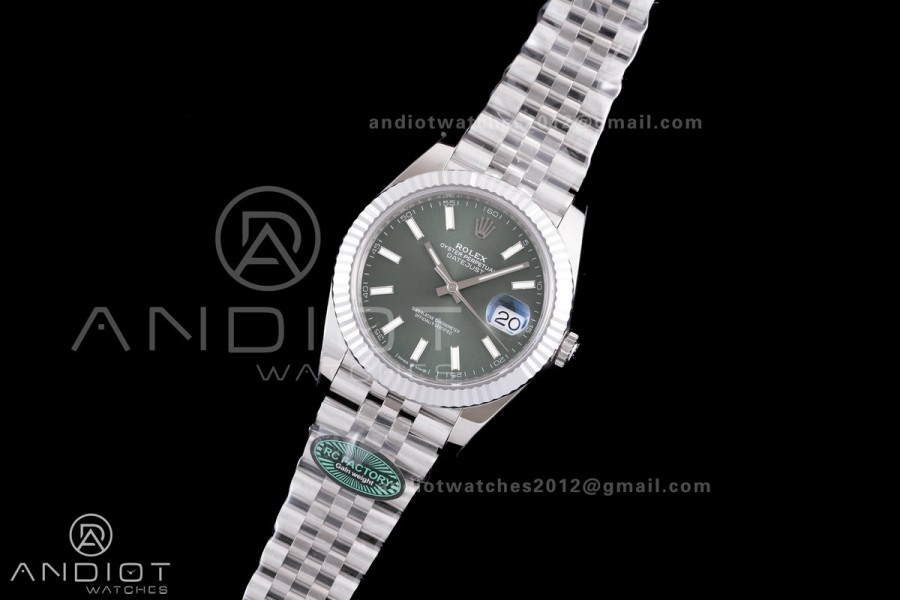 DateJust 41 126334 RCF 1:1 Best Edition 904L Steel Green Stick Dial on Jubilee Bracelet RC3235