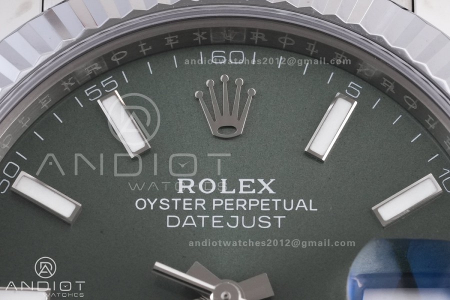 DateJust 41 126334 RCF 1:1 Best Edition 904L Steel Green Stick Dial on Jubilee Bracelet RC3235