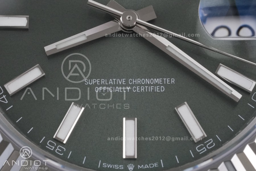 DateJust 41 126334 RCF 1:1 Best Edition 904L Steel Green Stick Dial on Jubilee Bracelet RC3235