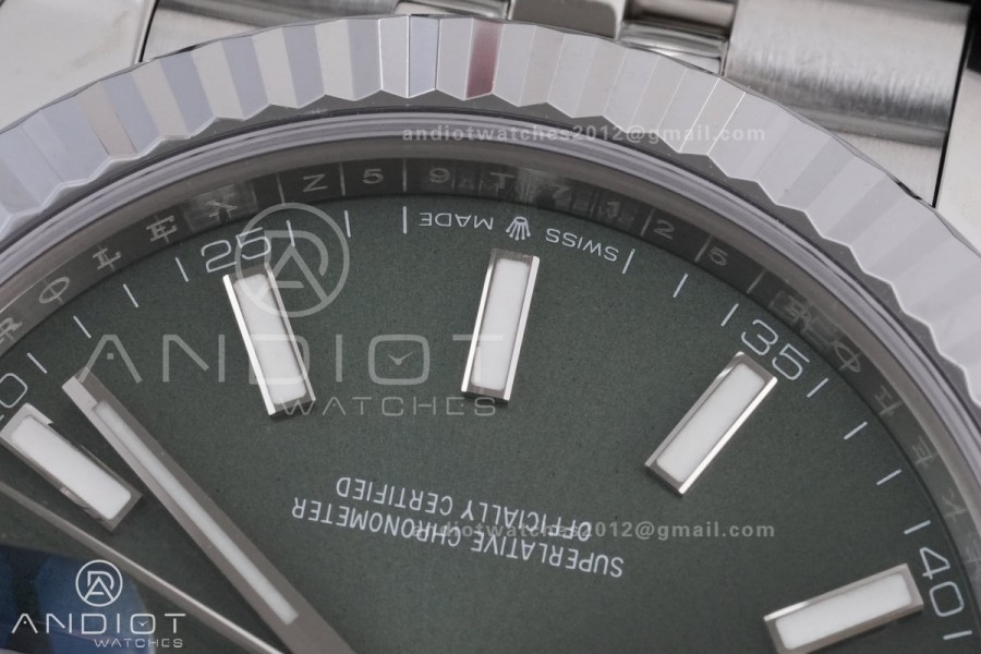 DateJust 41 126334 RCF 1:1 Best Edition 904L Steel Green Stick Dial on Jubilee Bracelet RC3235