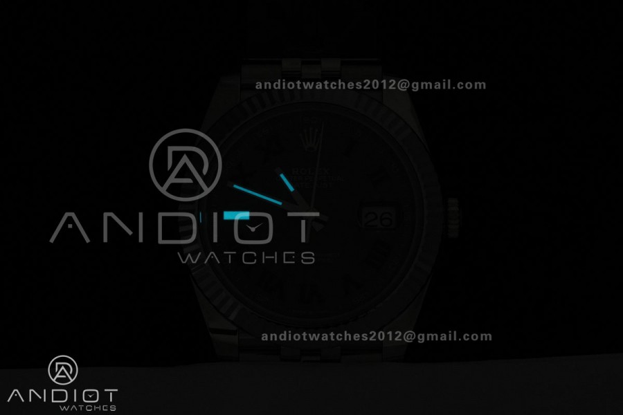 DateJust 41 126334 RCF 1:1 Best Edition 904L Steel Gray Dial Green Roman on Jubilee Bracelet RC3235