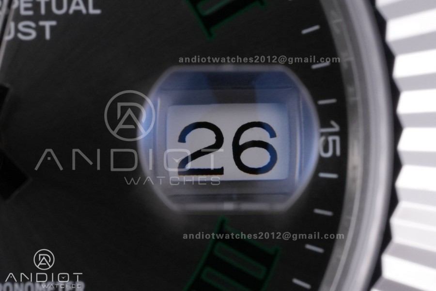 DateJust 41 126334 RCF 1:1 Best Edition 904L Steel Gray Dial Green Roman on Jubilee Bracelet RC3235