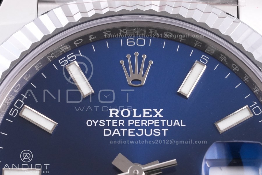 DateJust 41 126334 RCF 1:1 Best Edition 904L Steel Blue Stick Dial on Jubilee Bracelet RC3235