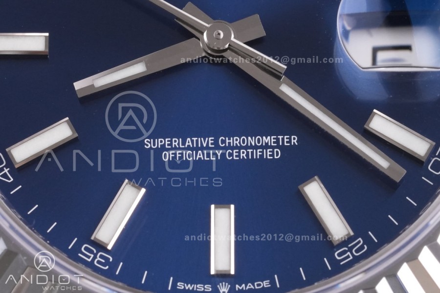 DateJust 41 126334 RCF 1:1 Best Edition 904L Steel Blue Stick Dial on Jubilee Bracelet RC3235