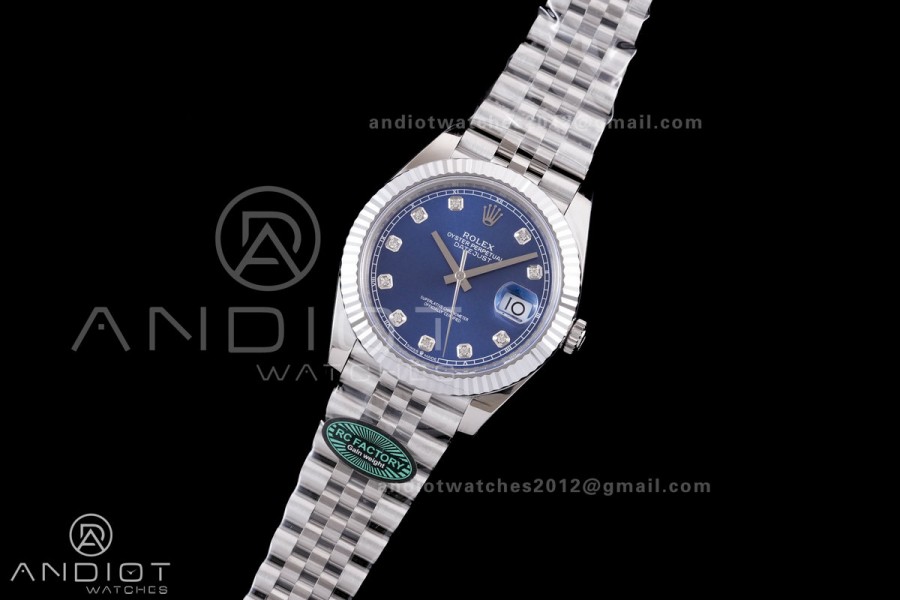DateJust 41 126334 RCF 1:1 Best Edition 904L Steel Blue Diamonds Dial on Jubilee Bracelet RC3235