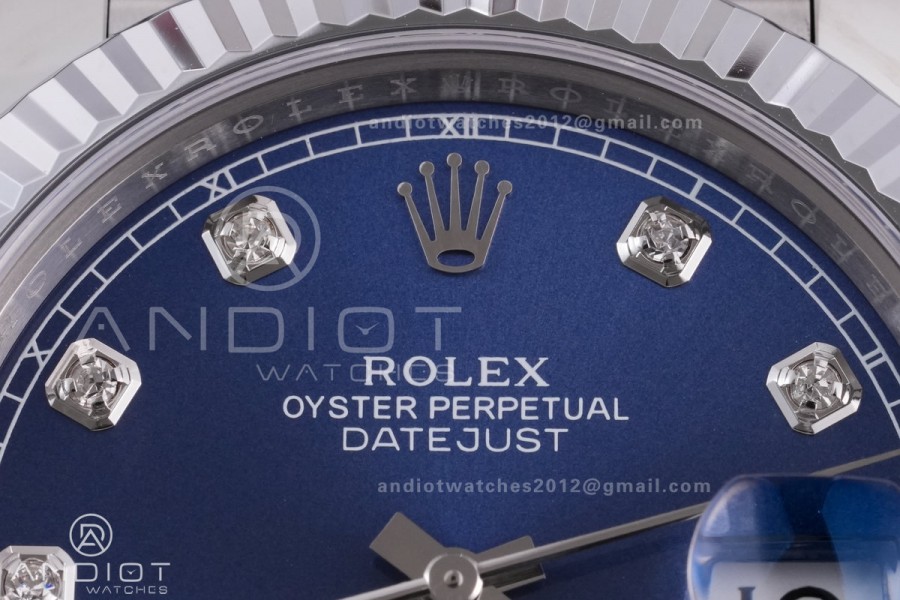 DateJust 41 126334 RCF 1:1 Best Edition 904L Steel Blue Diamonds Dial on Jubilee Bracelet RC3235