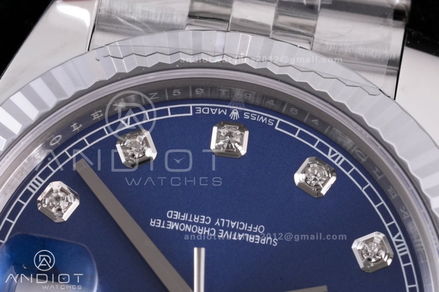 DateJust 41 126334 RCF 1:1 Best Edition 904L Steel Blue Diamonds Dial on Jubilee Bracelet RC3235