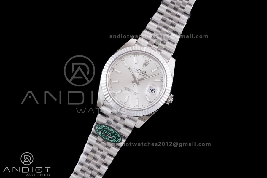 DateJust 41 126334 RCF 1:1 Best Edition 904L Steel Sliver Stick Dial on Jubilee Bracelet RC3235