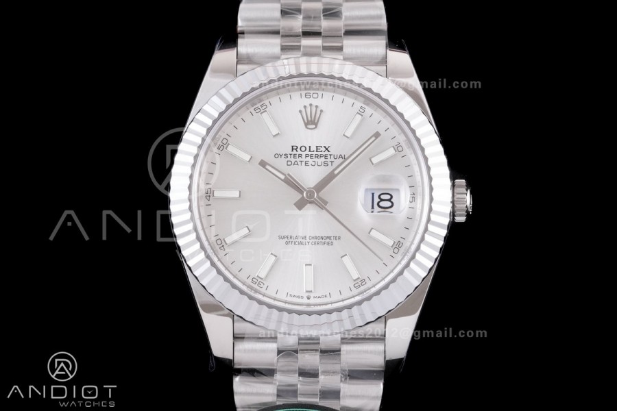 DateJust 41 126334 RCF 1:1 Best Edition 904L Steel Sliver Stick Dial on Jubilee Bracelet RC3235