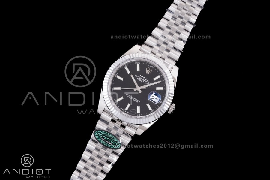 DateJust 41 126334 RCF 1:1 Best Edition 904L Steel Black Stick Dial on Jubilee Bracelet RC3235