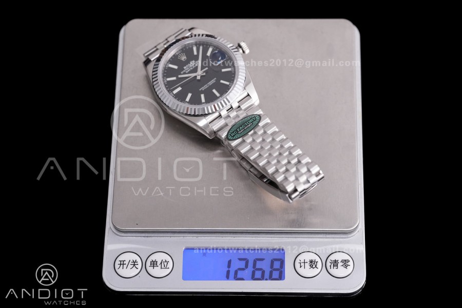 DateJust 41 126334 RCF 1:1 Best Edition 904L Steel Black Stick Dial on Jubilee Bracelet RC3235