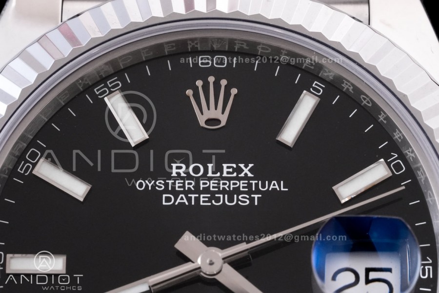 DateJust 41 126334 RCF 1:1 Best Edition 904L Steel Black Stick Dial on Jubilee Bracelet RC3235