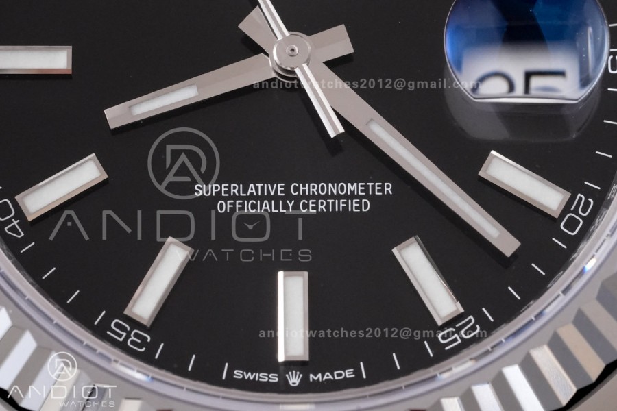 DateJust 41 126334 RCF 1:1 Best Edition 904L Steel Black Stick Dial on Jubilee Bracelet RC3235