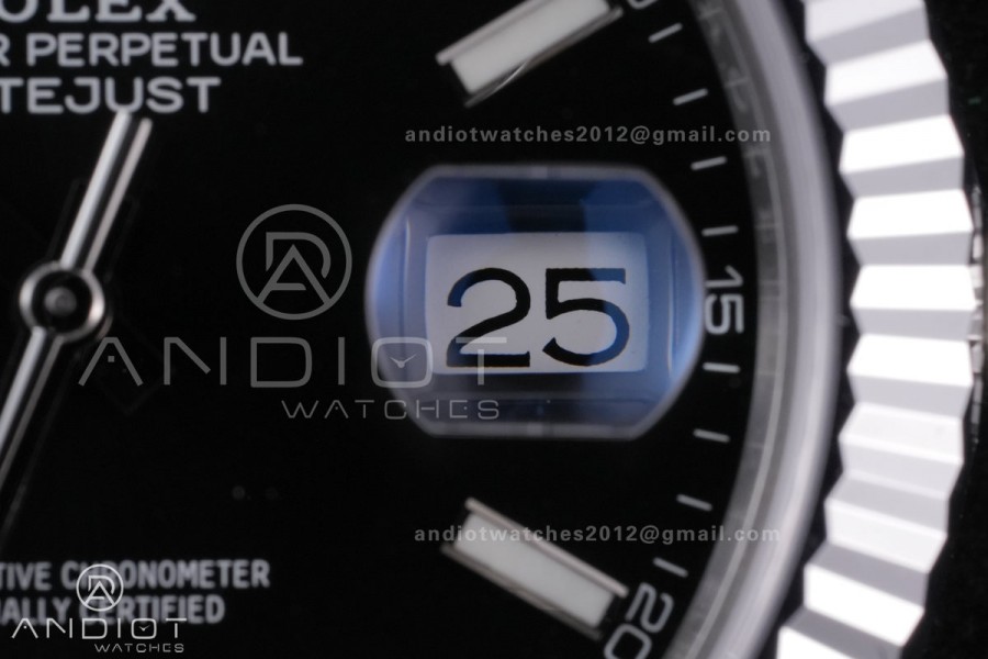 DateJust 41 126334 RCF 1:1 Best Edition 904L Steel Black Stick Dial on Jubilee Bracelet RC3235