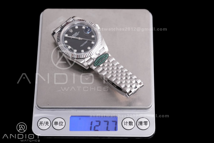 DateJust 41 126334 RCF 1:1 Best Edition 904L Steel Black Diamonds Dial on Jubilee Bracelet RC3235