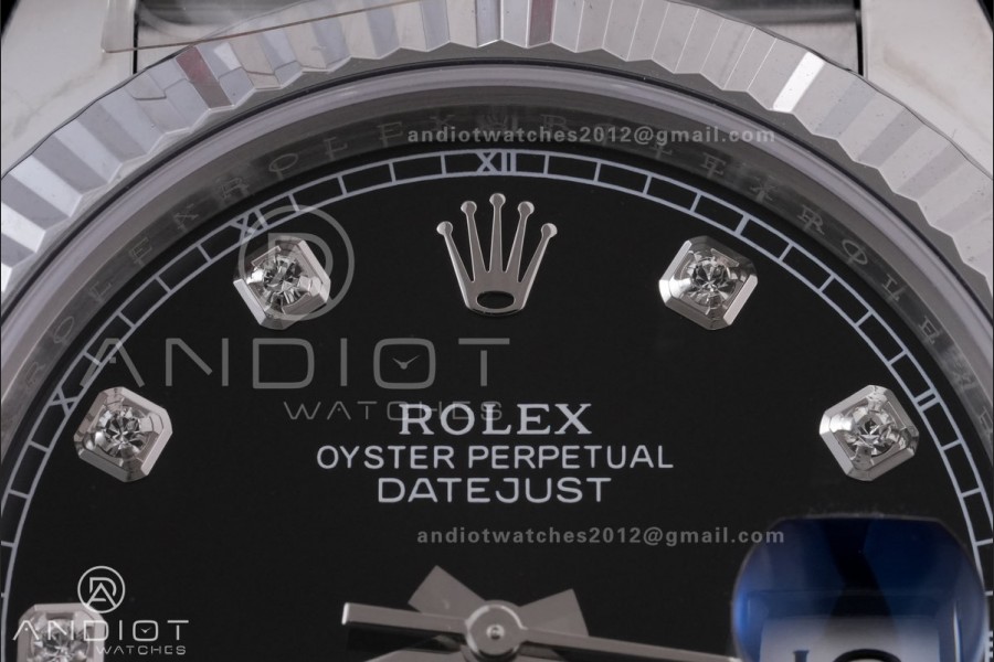 DateJust 41 126334 RCF 1:1 Best Edition 904L Steel Black Diamonds Dial on Jubilee Bracelet RC3235