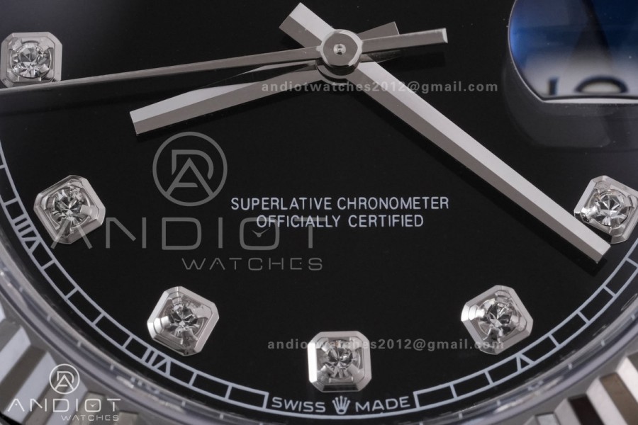 DateJust 41 126334 RCF 1:1 Best Edition 904L Steel Black Diamonds Dial on Jubilee Bracelet RC3235