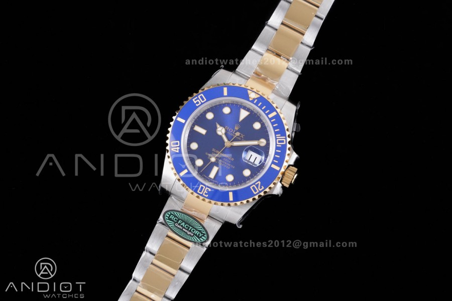 Submariner 116613LB Blue Ceramic 904L Steel/YG RCF 1:1 Best Edition Blue Dial DD3135 184g (Gain Weight)