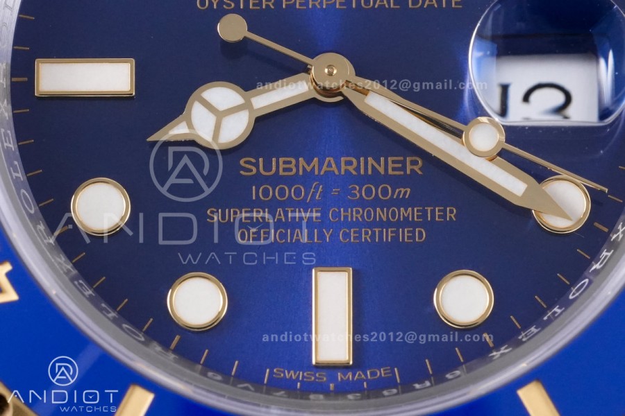 Submariner 116613LB Blue Ceramic 904L Steel/YG RCF 1:1 Best Edition Blue Dial DD3135 184g (Gain Weight)