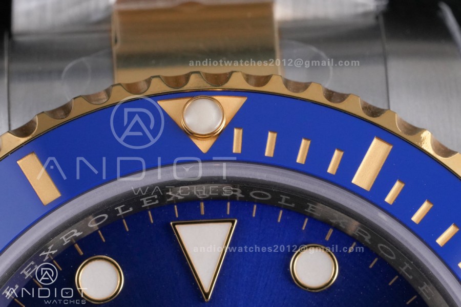 Submariner 116613LB Blue Ceramic 904L Steel/YG RCF 1:1 Best Edition Blue Dial DD3135 184g (Gain Weight)
