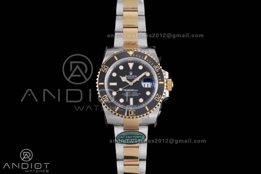 Submariner 116613LN Blue Ceramic 904L Steel/YG RCF 1:1 Best Edition Blue Dial DD3135 184g (Gain Weight)