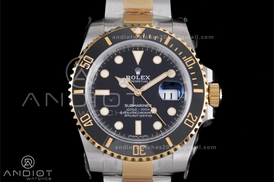 Submariner 116613LN Blue Ceramic 904L Steel/YG RCF 1:1 Best Edition Blue Dial DD3135 184g (Gain Weight)