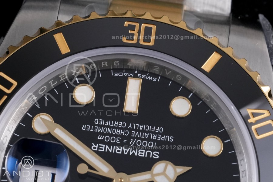 Submariner 116613LN Blue Ceramic 904L Steel/YG RCF 1:1 Best Edition Blue Dial DD3135 184g (Gain Weight)