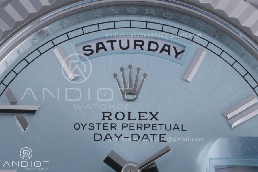 Day Date 40 SS 228236 THBF 1:1 Best Edition Ice Blue Roman Dial on President Bracelet VR3255 V3 (Gain Weight)