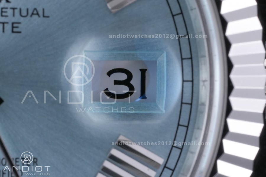 Day Date 40 SS 228236 THBF 1:1 Best Edition Ice Blue Roman Dial on President Bracelet VR3255 V3 (Gain Weight)