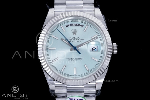 Day Date 40 SS 228236 THBF 1:1 Best Edition Ice Bl...