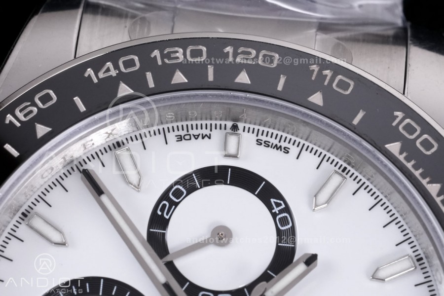 Daytona 126500 UFO 1:1 Best Edition 904L Steel White Dial on SS Braclet UF4131 (Free Sprung)