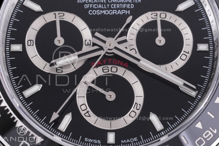 Daytona 126500 UFO 1:1 Best Edition 904L Steel Black Dial on SS Braclet UF4131 (Free Sprung)