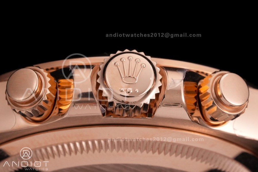 Daytona 126505 VSF 1:1 Best Edition 904L Steel Black/RG Diamond Dial on RG Braclet VS4131 V3 (Weighted)