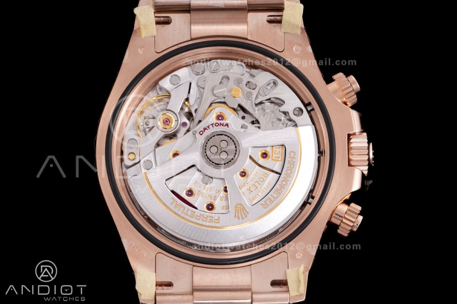 Daytona 126505 VSF 1:1 Best Edition 904L Steel Black/RG Diamond Dial on RG Braclet VS4131 V3 (Weighted)