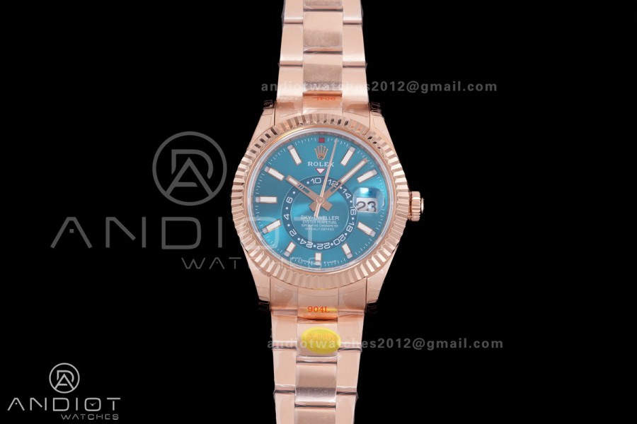 Skydweller 336935 RG Noob 1:1 Best Edition Blue Dial on RG Oyster Bracelet A9002 V2
