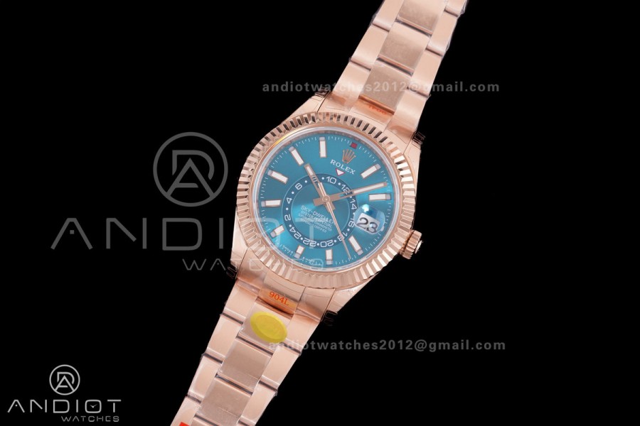 Skydweller 336935 RG Noob 1:1 Best Edition Blue Dial on RG Oyster Bracelet A9002 V2
