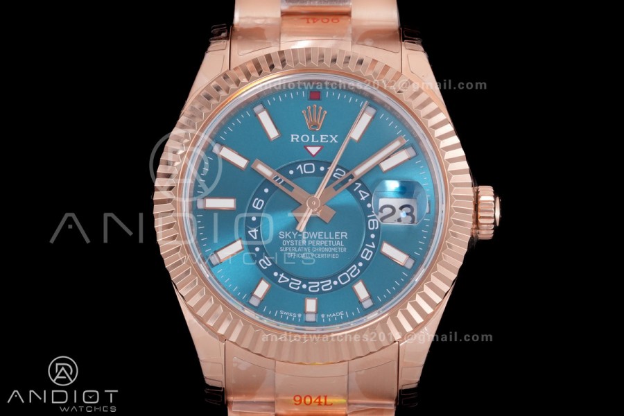 Skydweller 336935 RG Noob 1:1 Best Edition Blue Dial on RG Oyster Bracelet A9002 V2