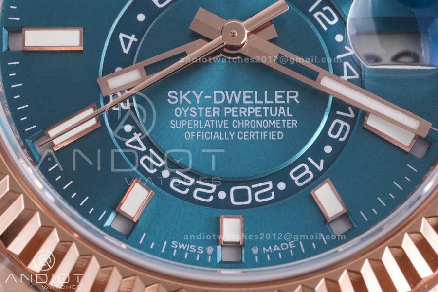 Skydweller 336935 RG Noob 1:1 Best Edition Blue Dial on RG Oyster Bracelet A9002 V2