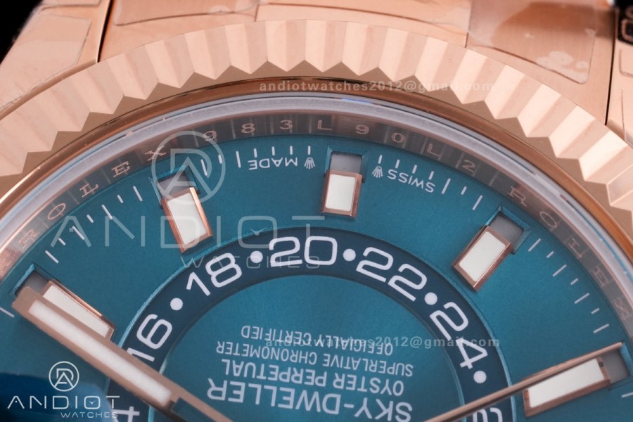 Skydweller 336935 RG Noob 1:1 Best Edition Blue Dial on RG Oyster Bracelet A9002 V2