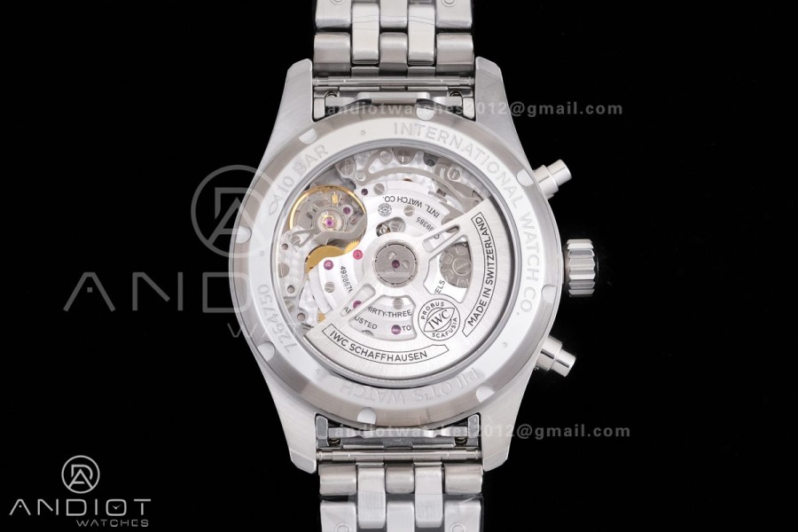 Pilot Chrono IW388113 APSF 1:1 Best Edition Black Dial on SS Bracelet SA69385 Super Clone