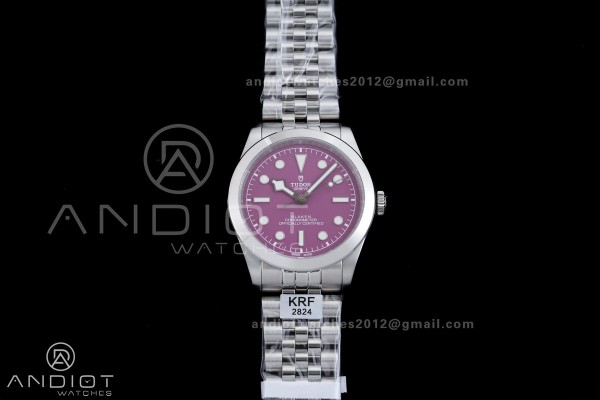 Black Bay 39mm SS KRF 1:1 Best Edition Purple Dial on Jubilee Bracelet A2824