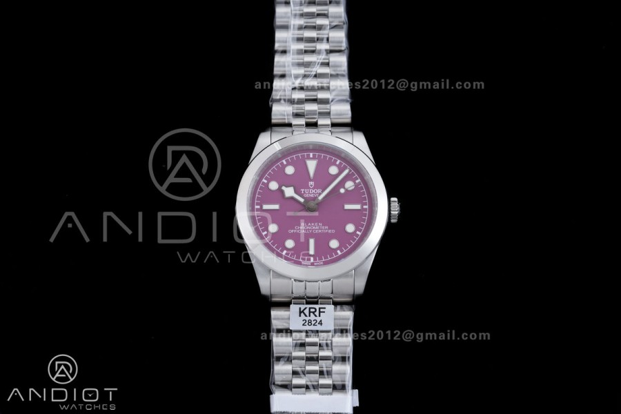 Black Bay 39mm SS KRF 1:1 Best Edition Purple Dial on Jubilee Bracelet A2824