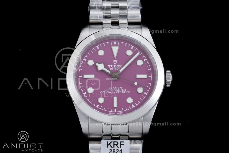 Black Bay 39mm SS KRF 1:1 Best Edition Purple Dial on Jubilee Bracelet A2824